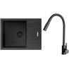 Set Sinks G24826BL (dřez Perfecto 650 BL Pureblack 26 + baterie Elasta S Černá matná)