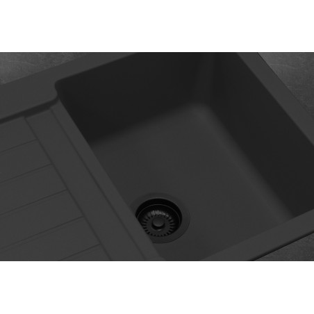 Černé komponenty pro granitové dřezy Sinks, pro dvoudřezy bez ovladače